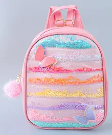 Babyhug Fashion Backpack with Butterlfly Applique - Pink