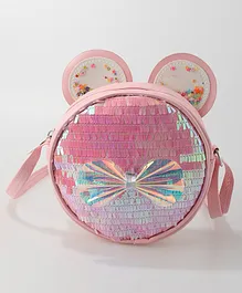Babyhug Sling Bag with Bow Applique - Pink