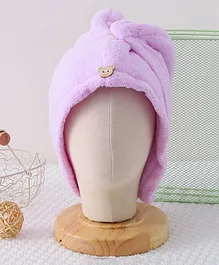 Hair Drying Cap with Show Button Soild Colour- Purple