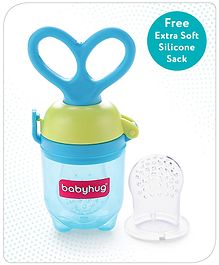 Babyhug Fruit & Food Feeder with Feed Pusher- Blue