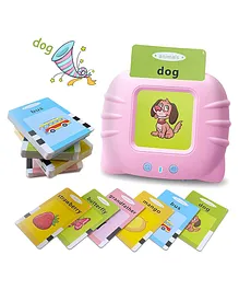 Domenico Talking Flash Cards Educational Learning Toys for Toddlers Montessori Toys Flash Cards 112 Cards - Pink