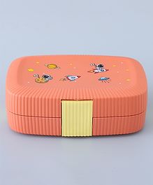 ZOE Lunch Box with Spoon Space Theme Print - Orange