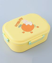 ZOE Bunny Printed Lunch Box with Cutlery - Yellow