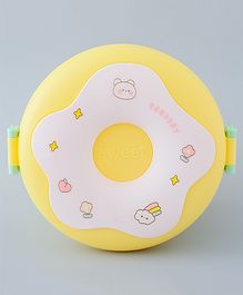 ZOE Lunch Box with Spoon & Frock  Flower Design - Yellow