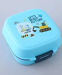 ZOE Lunch Box with Spoon Construction Print - Blue