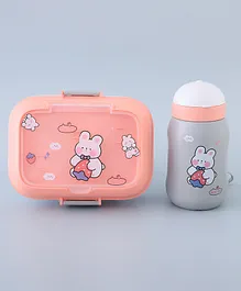 ZOE Bunny Printed Lunch Box Set with Water Bottle - Pink