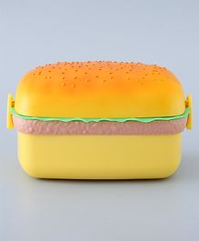 Burger Shape Lunch Box with Spoon- Yellow