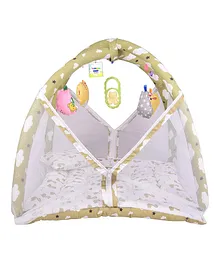 Toddylon Baby Bedding for New Born Play Gym Bed with Mosquito Net - Green