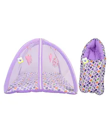 Toddylon Baby Bedding Set New Born Mattress with Net & Sleeping Bag - Purple
