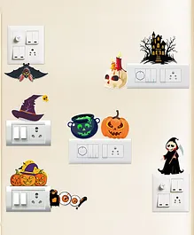 Zyozi Halloween Wall Sticker Halloween Theme Wall Stickers for Decorations  - Pack of 9