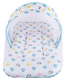 DearJoy Cotton Baby Bedding Set with Mosquito Net - Blue