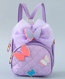 Babyhug Fashion Backpack with Butterfly Applique - Purple