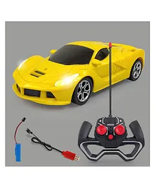 NHR Reachargeable Remote Control Racing Car with Light - Yellow