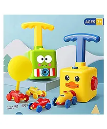 Planet of Toys Kids Toy Balloon Powered Car Set With 2 Piece Racers & Lots Balloons Manual Balloon Air Pump For Kids Boys