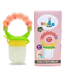 Chinmay Silicone Fresh Fruit Milk Nibbler Feeding Rattle Soother - Green