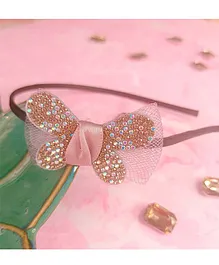Little Tresses Glitter Butterfly Stone Embellished Hair Band - Pink
