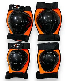 AXG New Goal Quintessential and Unique Mould Knee guard, elbow guard for Cycling Skating Guard Combo (Orange)