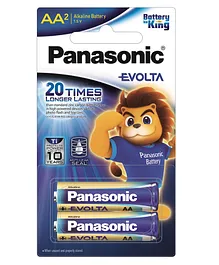 Panasonic Evolta AA Alkaline Batteries 2 Pieces- 1.5 V- Pack of 2