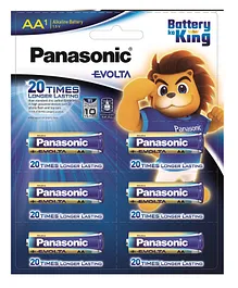 Panasonic Evolta AA Alkaline Batteries 6 Pieces- 1.5 V- Pack of 6