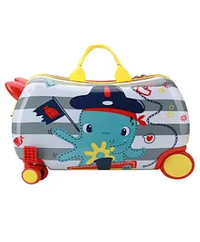 D Paradise Kids Ride On Suitcase and Toddler Carry On Hand Luggage- Octopus Print 18 Inches