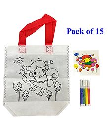 Asera Set of 15 Size  20x24 cms DIY Reusable Bags  Kids Party Bags, Doodle bag, Gift Bag Kids Party Favor Bags Candy Treat Goody BagKids  Party Favors for All Events