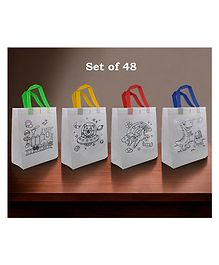 Asera Set of 48 DIY Reusable Bags  Kids Party Bags, Doodle bag Gift Bag Kids Party Favor Bags, Candy Treat Goody Bag Kids Party Favors for All Events