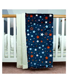 TIDY SLEEP Double Layered Baby Blanket Blue Stars (Size 100 x 140 cm)