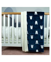 TIDY SLEEP Double Layered Baby Blanket Blue Teddy (Size 100 x 140 cm)