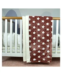 TIDY SLEEP Double Layered Baby Blanket Brown Stars (Size 100 x 140 cm)