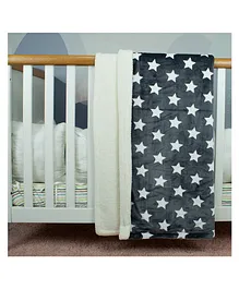 TIDY SLEEP Double Layered Baby Blanket Grey Stars (Size 100 x 140 cm)