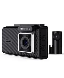 IZI DrivePlus 4K Dual Channel Dash Camera with GPS 3inch HD Screen 170 degree Wide Angle Night Vision G Sensor WiFi ADAS Emergency Recording Made for Indian Roads Optional Car Parking Monitor - Black