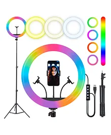 Izi Light 16in Rgb Led Ring Light 7ft Fold able Tripod 28 plus Big Professional Studio Photo Video Live Stream Makeup Vlog YouTube Reel Instagram Compatible with Mobile and Camera - White