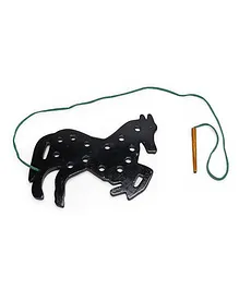 Alpaks Lacing Horse Wooden Toy  (Color May Vary)