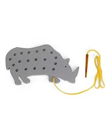 Alpaks Lacing Rhino Toy - Grey 