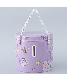 ZOE Money Bank With Lock and Key -  Purple