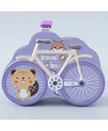 Cycle Shape Money Bank with Lock and Key - Purple