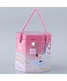 Money Bank with Lock and Key - Pink