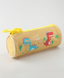 Zoe Pencil Pouch Dino Print - Yellow