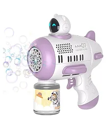 Happy Hues Space Automatic Bubble Gun with LED Lights for Kids,  Indoor & Outdoor Toys Occasions- Purple