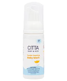 Citta Tender Foaming Baby Wash With Coconut & Aloe Vera Soothe Dry Itchy Skin Tear Free Baby Wash For Bath - 50 ml