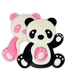 Littloo Baby Teether (Pink & Black) (Pack of 2) Gentle Relief with Adorable Cuddliness!