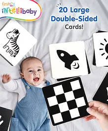 Intellibaby Premium Jumbo High Contrast Black N' White Cards for Early Learning, Visual Stimulation & Sensory Development - 24 Cards
