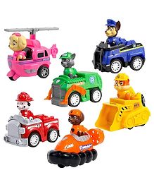 ADKD Ready To Attack Pup Buddies Dogs With Vehicles Racer Pups Rescue Team Mission Toy Figure Set of 6- (Color & Design may Vary)