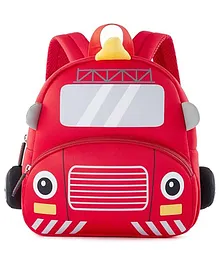 Elecart Cute Fire Truck Soft Plush Backpack with Front Pocket for Kids - 10.2 Inches