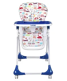 LuvLap Royal High Chair with Adjustable Heights And Wheels - Blue