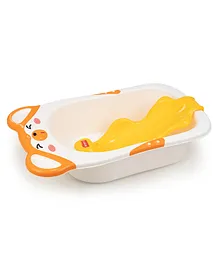 LuvLap Bathtub with Baby Bather - Yellow & White