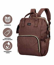 LuvLap Lily Travel Multifunctional Waterproof Diaper Bag-Backpack Cum Tote bag (Brown)