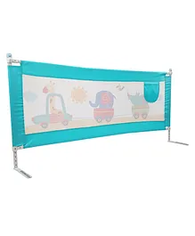 LuvLap Bed Rail Guard for Baby  Kids Safety, 180cm x 72 cm, Portable & Foldable, baby safety essential, Adjustable Height, attractive cartoon prints, fits all bed sizes (Blue- Printed)