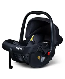 BAYBEE 4 in 1 Multi Purpose Baby Carry Cot Cum Car Seat with Canopy Adjustable Plastic Handle 3 Point Safety Belt Rocker Carry Cot for New Born Baby - Black