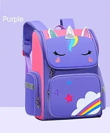SCHOOLISH Waterproof Backpack School Bag Kids Cartoon Rainbow Unicorn PACK OF 1(COLOR MAY VARY)  Height - 17 Inches 